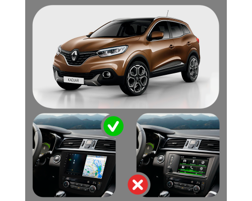 Штатная магнитола Lesko для Renault Kadjar I 2015-2018 экран 9" 4/32Gb 4G Wi-Fi GPS Top