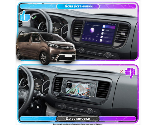 Штатная магнитола Lesko для Toyota ProAce II 2016-н.в. экран 9" 4/32Gb 4G Wi-Fi GPS Top