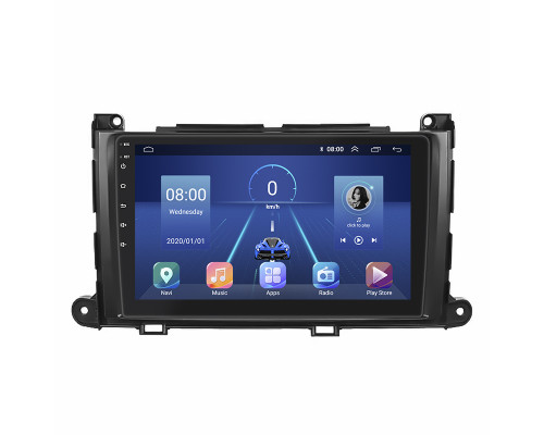 Штатная магнитола Lesko для Toyota Sienna III 2010-2014 экран 9" 4/32Gb 4G Wi-Fi GPS Top