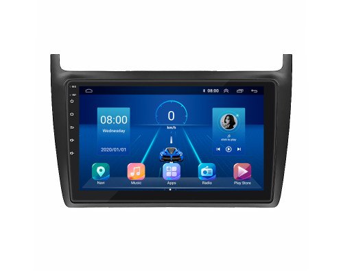 Штатная магнитола Lesko для Volkswagen Polo V 2009-2015 экран 9" 4/32Gb 4G Wi-Fi GPS Top