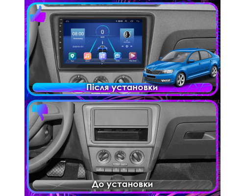 Штатная магнитола Lesko для Skoda Rapid II 2020-н.в. экран 9" 4/32Gb 4G Wi-Fi GPS Top
