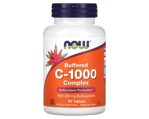 Вітамін С комплекс, Buffered C-1000 Complex, NOW Foods, буферизований, 90 таблеток