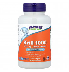 Масло криля Neptune, Krill, Now Foods, подвійна сила, 1000 мг, 60 капсул