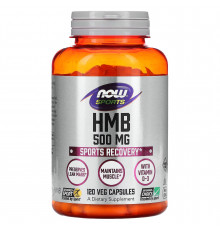 Гідроксиметилбутират ГМБ, HMB, Now Foods, Sports, 500 мг, 120 вегетаріанських капсул