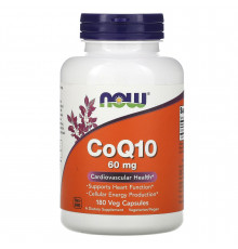 Коензим Q10, CoQ10, Now Foods, 60 мг, 180 вегетаріанських капсул