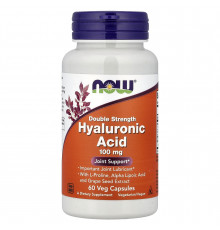 Гіалуронова кислота, Hyaluronic Acid, Now Foods, подвійна сила, 100 мг, 60 вегетаріанських капсул