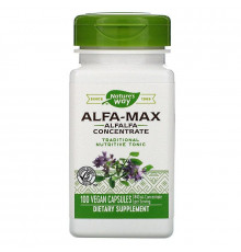 Альфальфа Макс, Alfa-Max, Nature's Way, концентрат, 840 мг, 100 веганських капсул (420 мг на капсулу)