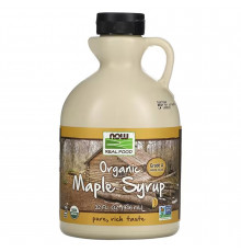 Кленовий сироп (бурштиновий), Maple Syrup, Now Foods, Real Food, органік, сорт А, 946 мл