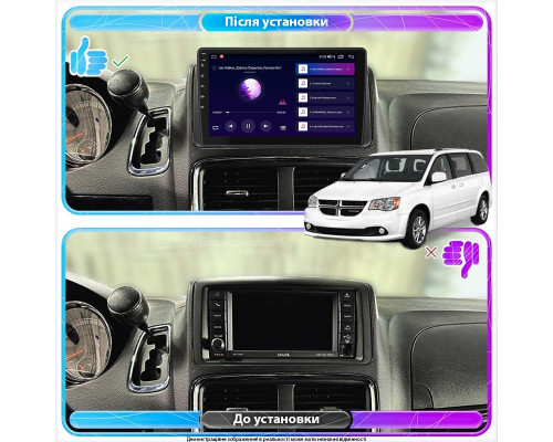 Штатная магнитола Lesko для Dodge Caravan V 2007-2020 экран 9" 2/32Gb Wi-Fi GPS Base