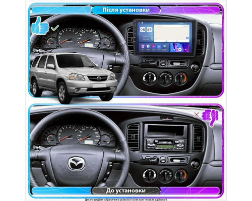 Штатная магнитола Lesko для Mazda Tribute I 2000-2004 экран 9" 2/32Gb Wi-Fi GPS Base