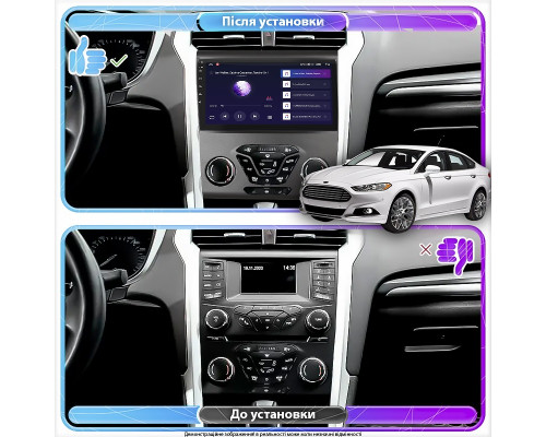 Штатная магнитола Lesko для Ford Fusion (North America) II 2012-2016 экран 9" 4/32Gb 4G Wi-Fi GPS Top