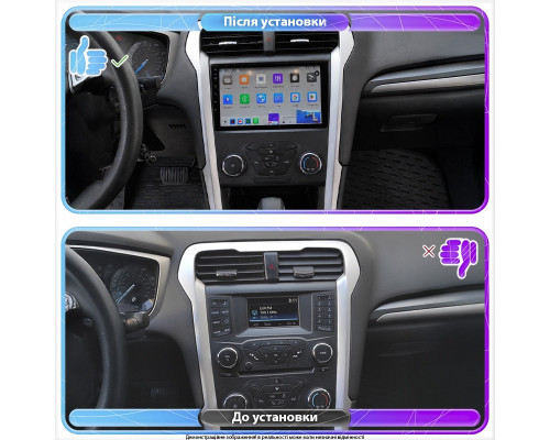 Штатная магнитола Lesko для Ford Fusion (North America) II 2012-2016 экран 9" 4/32Gb 4G Wi-Fi GPS Top