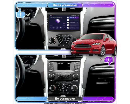 Штатная магнитола Lesko для Ford Fusion (North America) II Рестайлинг 2016-2020 экран 9" 1/16Gb Wi-Fi GPS Base