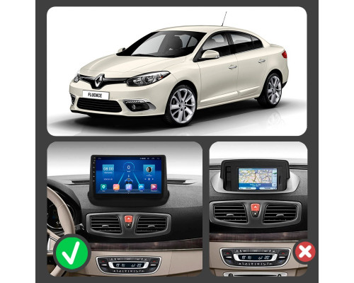Штатная магнитола Lesko для Renault Fluence I Рестайлинг 2012-2017 экран 9" 2/32Gb Wi-Fi GPS Base
