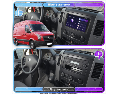Штатная магнитола Lesko для Volkswagen Crafter I 2006-2011 экран 9" 2/32Gb 4G Wi-Fi GPS Top