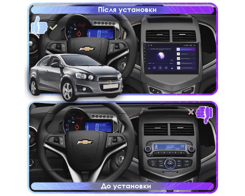 Штатная магнитола Lesko для Chevrolet Aveo II 2011-2020 экран 9" 6/128Gb 4G Wi-Fi GPS Top