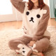 Женская тёплая махровая пижама Bear White 2XL