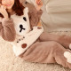 Женская тёплая махровая пижама Bear White 2XL