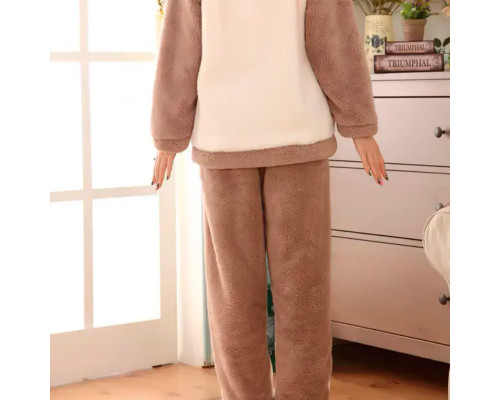 Женская тёплая махровая пижама Bear White XL
