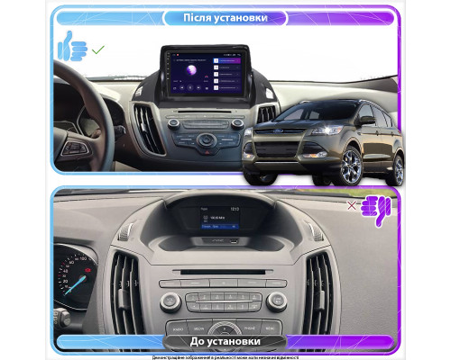 Штатная магнитола Lesko для Ford Escape III 2012-2015 экран 9" 2/32Gb 4G Wi-Fi GPS Top
