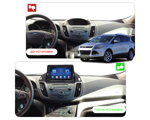 Штатная магнитола Lesko для Ford Escape III 2012-2015 экран 9" 4/32Gb 4G Wi-Fi GPS Top