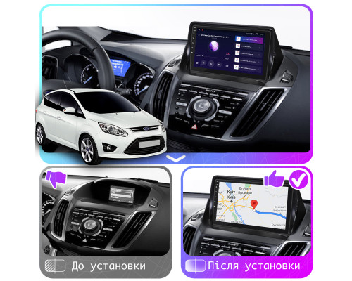 Штатная магнитола Lesko для Ford Escape III Рестайлинг 2015-2019 экран 9" 4/64Gb CarPlay 4G Wi-Fi GPS Prime