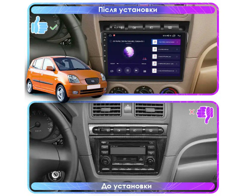 Штатная магнитола Lesko для Kia Picanto I 2004-2007 экран 9" 1/16Gb Wi-Fi GPS Base