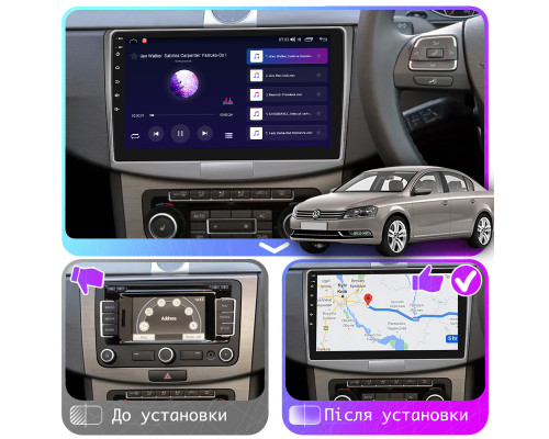 Штатная магнитола Lesko для Volkswagen Passat B7 2011-2015 экран 10" 2/32Gb CarPlay 4G Wi-Fi GPS Prime
