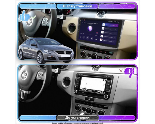 Штатная магнитола Lesko для Volkswagen Passat CC I 2008-2012 экран 10" 6/128Gb 4G Wi-Fi GPS Top