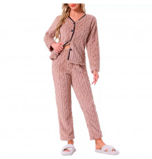 Женская тёплая пижама 5312 Light pink костюм для дома S