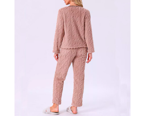 Женская тёплая пижама 5312 Light pink костюм для дома S