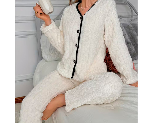 Женская тёплая пижама 5312 White костюм для дома M