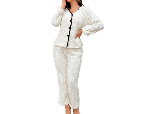 Женская тёплая пижама 5312 White костюм для дома XL