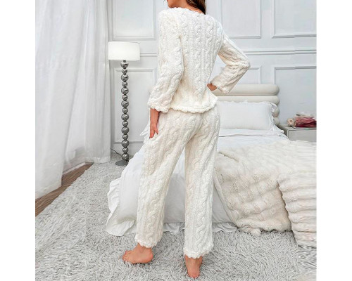 Женская тёплая пижама 5312 White костюм для дома XL