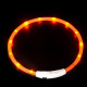 Светодиодный LED ошейник L-18 USB светящийся водоотталкивающий для собак и котов  Orange S