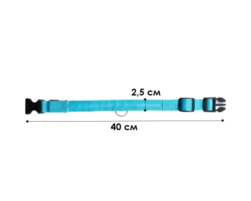 Светодиодный LED ошейник USB светящийся для собак и котов Blue S