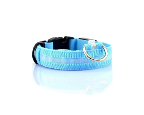 Светодиодный LED ошейник USB светящийся для собак и котов Blue XS