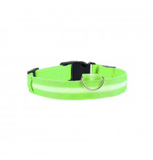 Светодиодный LED ошейник USB светящийся для собак и котов Green XS