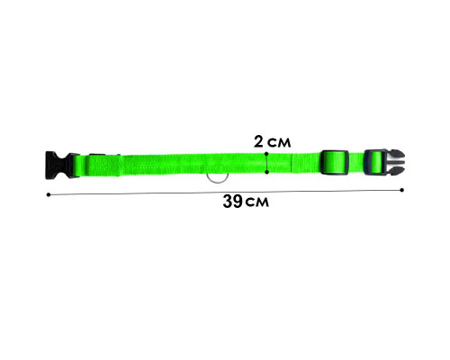 Светодиодный LED ошейник USB светящийся для собак и котов Green XS