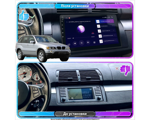 Штатная магнитола Lesko для BMW X5 I (E53) 1999-2003 экран 9" 2/32Gb Wi-Fi GPS Base