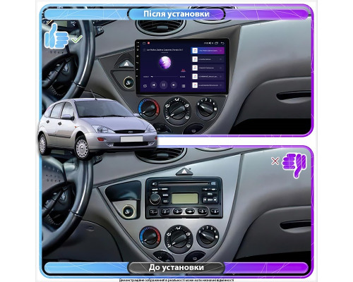 Штатная магнитола Lesko для Ford Focus I 1998-2001 экран 9" 2/32Gb 4G Wi-Fi GPS Top