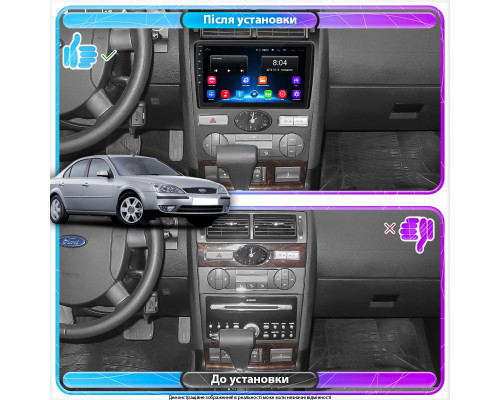 Штатная магнитола Lesko для Ford Mondeo III 2000-2003 экран 9" 2/32Gb Wi-Fi GPS Base