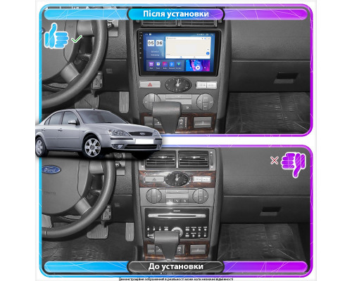 Штатная магнитола Lesko для Ford Mondeo III Рестайлинг 2003-2007 экран 9" 2/32Gb CarPlay 4G Wi-Fi GPS Prime