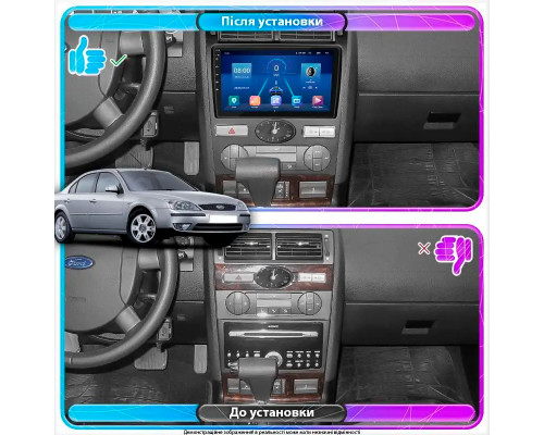 Штатная магнитола Lesko для Ford Mondeo III Рестайлинг 2003-2007 экран 9" 6/128Gb 4G Wi-Fi GPS Top