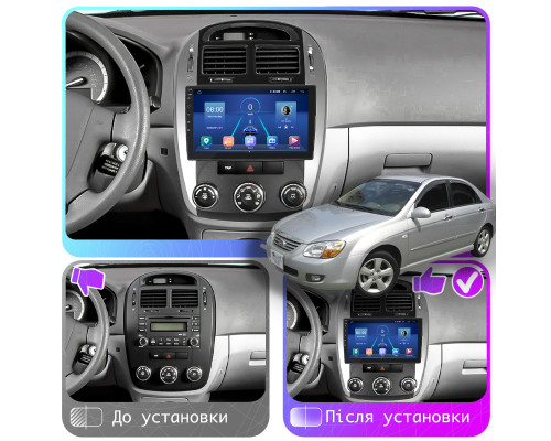 Штатная магнитола Lesko для Kia Cerato I Рестайлинг 2006-2009 экран 9" 4/32Gb 4G Wi-Fi GPS Top