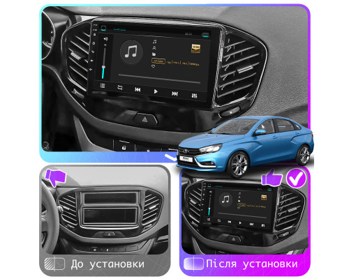 Штатная магнитола Lesko для LADA (ВАЗ) Vesta I 2015-н.в. экран 9" 2/32Gb 4G Wi-Fi GPS Top