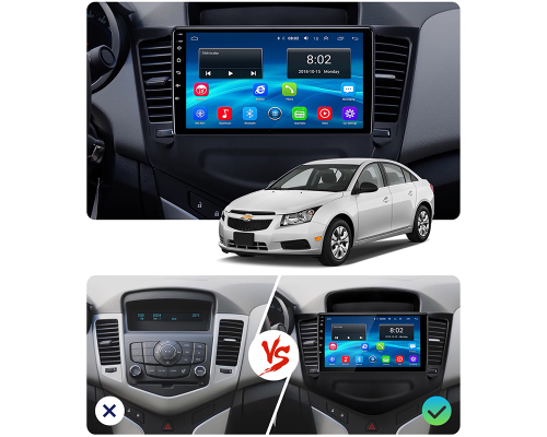 Штатная магнитола Lesko для Chevrolet Cruze I 2008-2012 экран 9" 2/32Gb Wi-Fi GPS Base