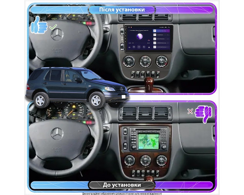 Штатная магнитола Lesko для Mercedes-Benz M-Класс I (W163) 1997-2001 экран 9" 2/32Gb Wi-Fi GPS Base