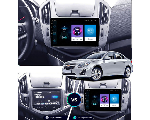 Штатная магнитола Lesko для Chevrolet Cruze I Рестайлинг 2012-2016 экран 9" 1/16Gb Wi-Fi GPS Base