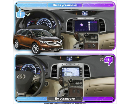 Штатная магнитола Lesko для Toyota Venza I Рестайлинг 2012-2017 экран 9" 2/32Gb Wi-Fi GPS Base
